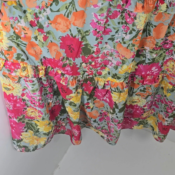 {LC Lauren Conrad} Off-the-Shoulder Midi Dress in Floral Print - Size Medium - Picture 8 of 15